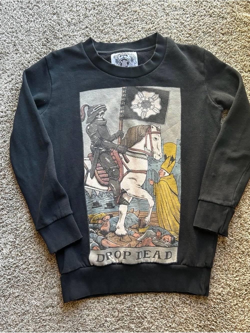 Unisex Drop Dead Clothing Death TAROT CARD Crewneck